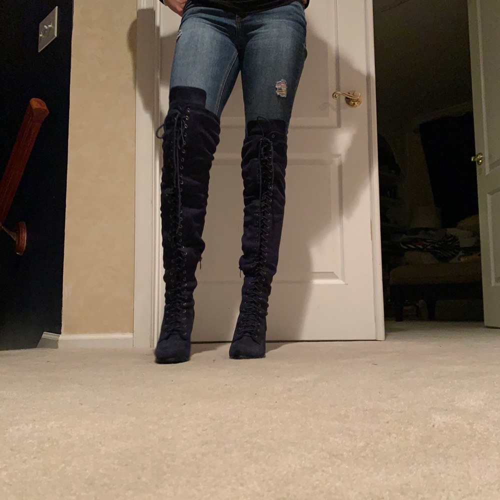 Dream Paris knee high lace up boots